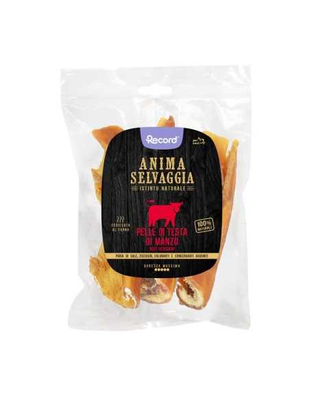 Dried meat snack for dogs 2 pcs Anima Selvaggia beef head skin 45 g - Record