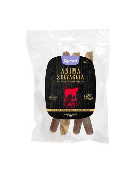 Dried meat snacks for dogs oesophagus beef Anima Selvaggia 50 g - Record