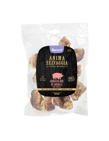Snack carne essiccata per cani pelle 2 pz auricolari maiale Anima Selvaggia 30 g - Record