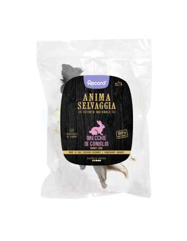 Dried meat snacks for dogs 4 pcs rabbit ears with hair Anima Selvaggia 40 g - Record