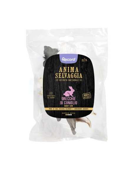 Dried meat snacks for dogs 4 pcs rabbit ears with hair Anima Selvaggia 40 g - Record