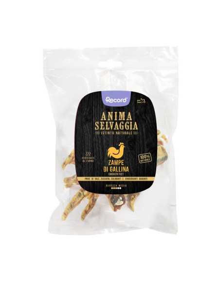 Dried meat snack for dogs chicken feet Anima Selvaggia 50 g - Record