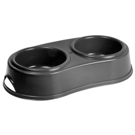 Ciotola doppia in plastica Ø 35 cm con gommini antiscivolo per cani e gatti