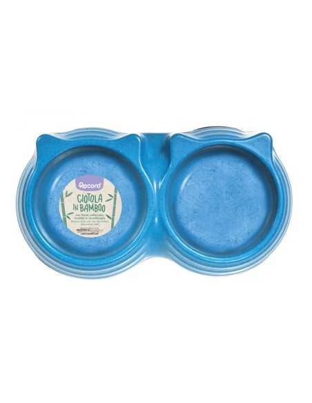 Double bamboo bowl Ø 23 cm each shape of a cat face - Record
