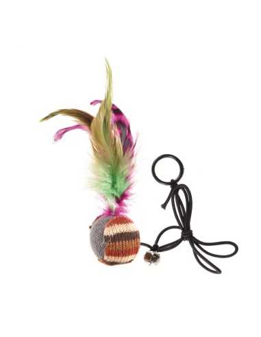 Yarn cat toys with finger ring and elastic band 6 pcs/pack - Record