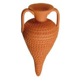 Anfora striata in argilla per acquario 15 cm - Acquafriend