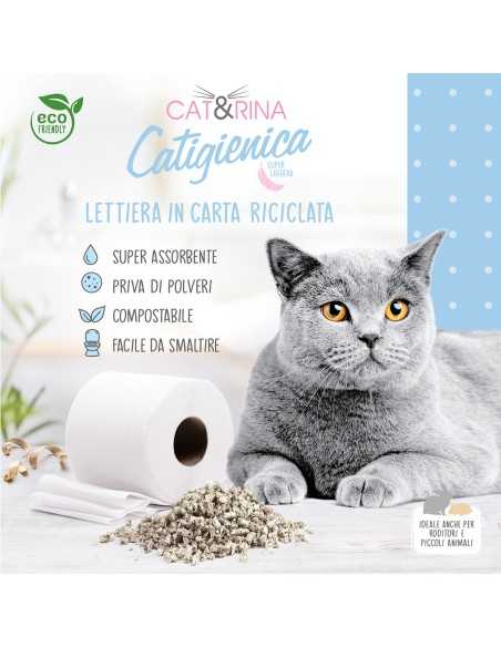 Catigienica Lettiera per gatti in carta riciclata 12 l - Cat&Rina