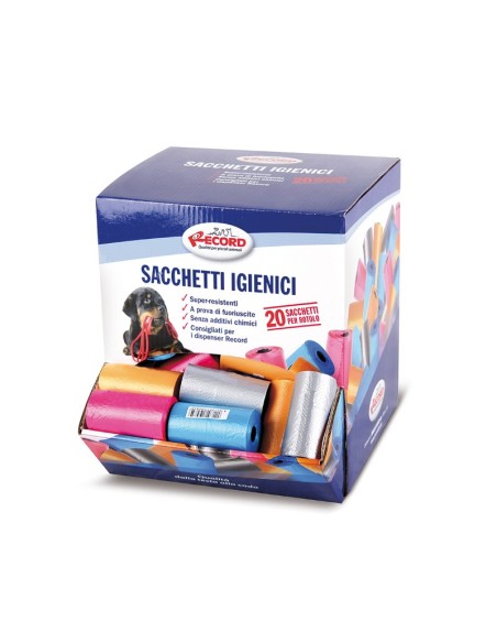 Display da banco sacchetti igienici per cane, 80 rotoli 27x30 cm