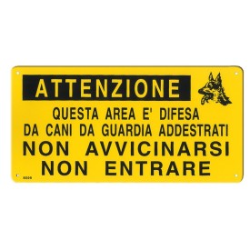 Targa in metallo "Area Difesa da cani addestrati"