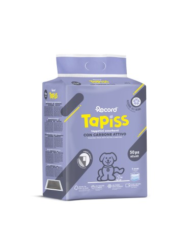 Tapiss absorbent charcoal puppy pads 60 x 60 cm - Record
