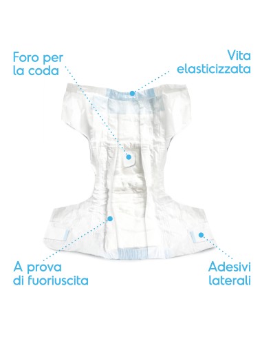 Pannolini assorbenti per cani con fascia elastica - Record