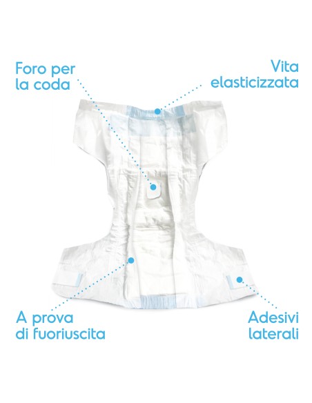 Absorbent dog nappies with elastic band - Record