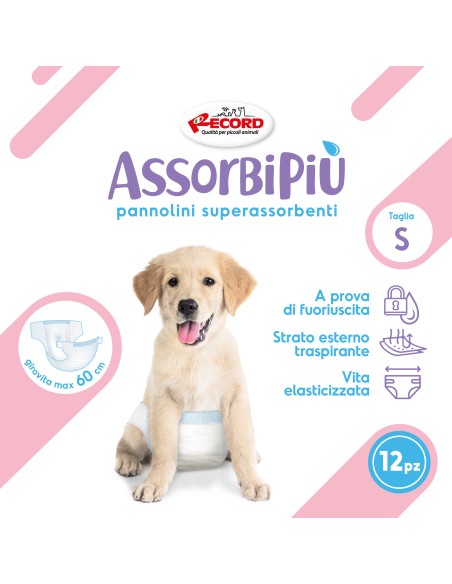 Pannolini assorbenti per cani con fascia elastica - Record