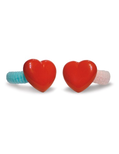 Fiocchi grandi con elastico rigati confezione 24 pcs.