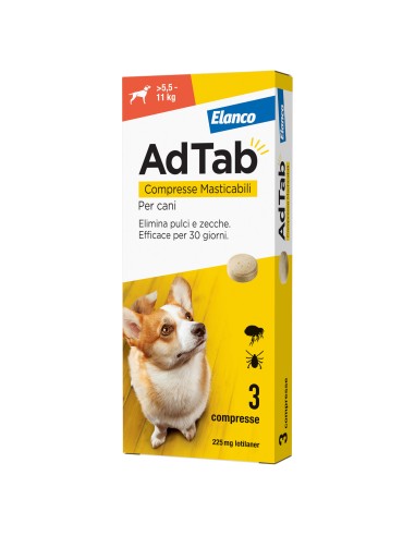 AdTab compressa aromatizzata per cani contro pulci e zecche - ADTAB