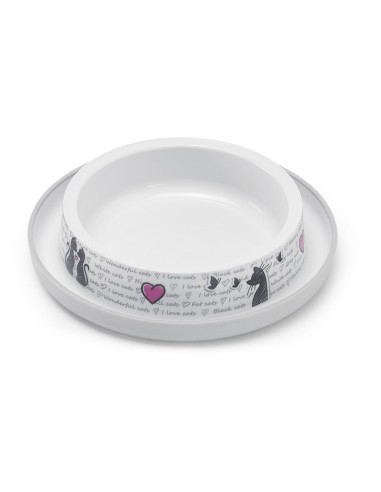 Ciotola bianca in plastica antiformiche e antiscivolo, Decorazione sul bordo