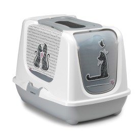 Bacinella igienica coperta per gatti con paletta e filtro al carbone, Linea Con amore