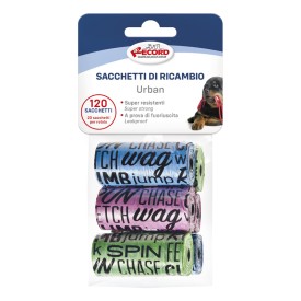 Sacchetti igienici per cani , 6 rotoli/120 sacchetti 27x30 cm