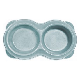 Ciotola doppia in bamboo Ø 22,5 cm con gommini antiscivolo