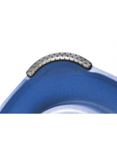 Ciotola doppia bamboo Ø 23 cm cad. a forma di musetto gatto, Gommini antiscivolo