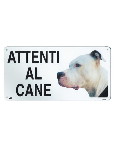 Targa in metallo Attenti al cane con immagine cane