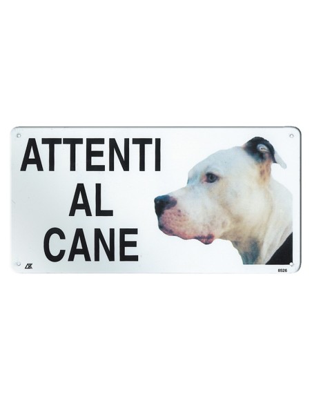 Targa in metallo Attenti al cane con immagine cane