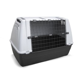 Box auto in plastica rigida e griglia in metallo per trasporto cani