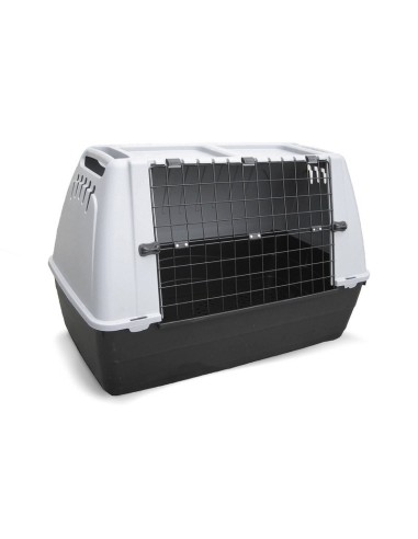 Box auto in plastica rigida e griglia in metallo per trasporto cani