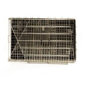 Gabbia obliqua pieghevole in ferro zincato per trasporto cani