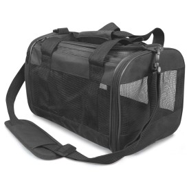 Trasportino rettangolare con rete e tracolla in tessuto per cani e gatti