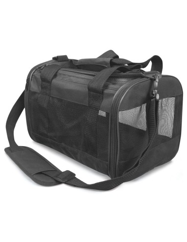 Trasportino rettangolare con rete e tracolla in tessuto per cani e gatti