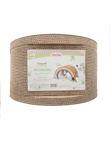 Rainbow cardboard cat scratcher with catnip - Record