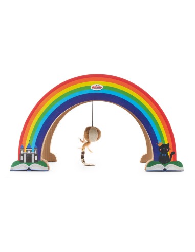 Rainbow cardboard cat scratcher with catnip - Record