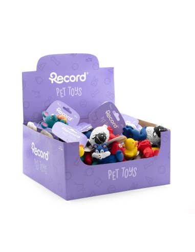 Gioco per cani in lattice con squeaker Mini Zoo Display 36 pcs - Record