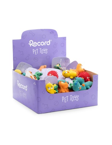 Gioco per cani in lattice con squeaker Tiny toys Display 36 pcs - Record