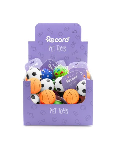 Gioco per cani in vinile con squeaker Ball Dog Display 36 pcs - Record
