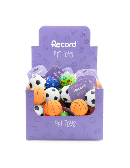 Gioco per cani in vinile con squeaker Ball Dog Display 36 pcs - Record