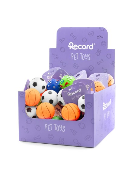 Vinyl dog toy with squeaker Ball Dog Display 36 pcs - Record