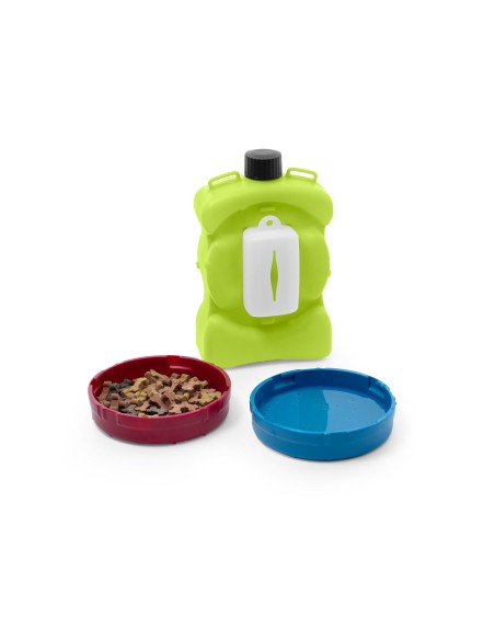 Aquacroc multi-purpose water bottle with built-in bowls and hygiene bag holder - Record