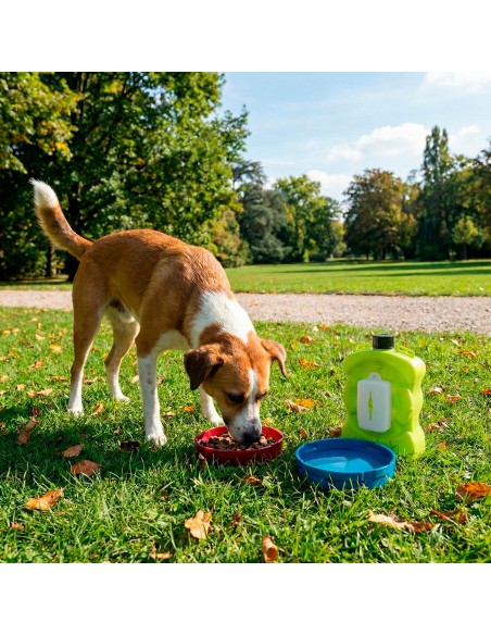 Aquacroc multi-purpose water bottle with built-in bowls and hygiene bag holder - Record
