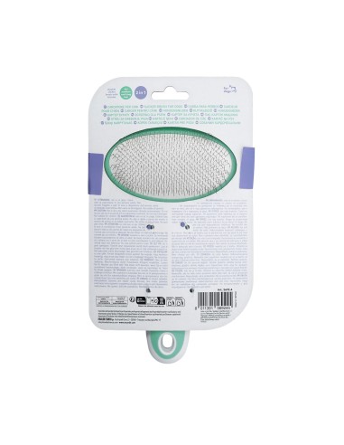 Double slicker brush with stainless steel tips and bristles - Record