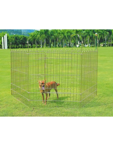 Recinto per cani e cuccioli in 6 pannelli in ferro zincato - Record