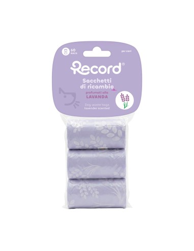 Scented dog waste bags, 27.5 x 30 cm, 3 rolls/60 bags - Record