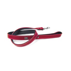 Faux leather dog leash with bone studs - Record
