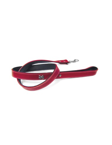 Faux leather dog leash with bone studs - Record
