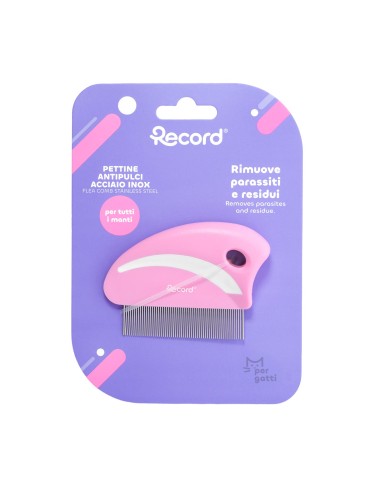 Pettine antipulci per gatti Hairmony 60 denti in acciaio inox - Record