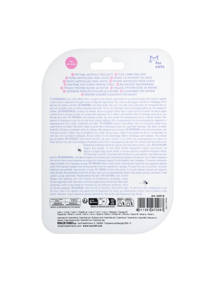 Hairmony 60-tooth stainless steel flea comb for cats - Record
