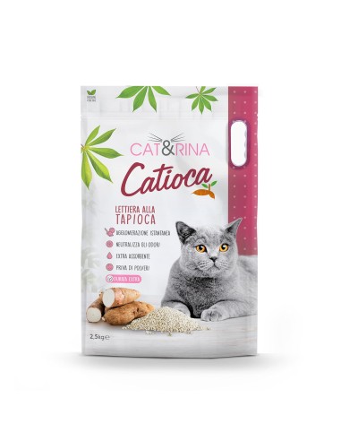 Catioca Lettiera in granuli per gatti alla tapioca 2,5 kg - Cat&Rina