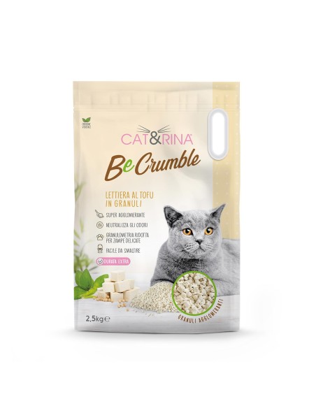 BeCrumble Lettiera per gatti in granuli al Tofu - Cat&Rina