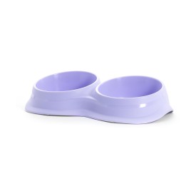 Vague double plastic dog bowl - Record
